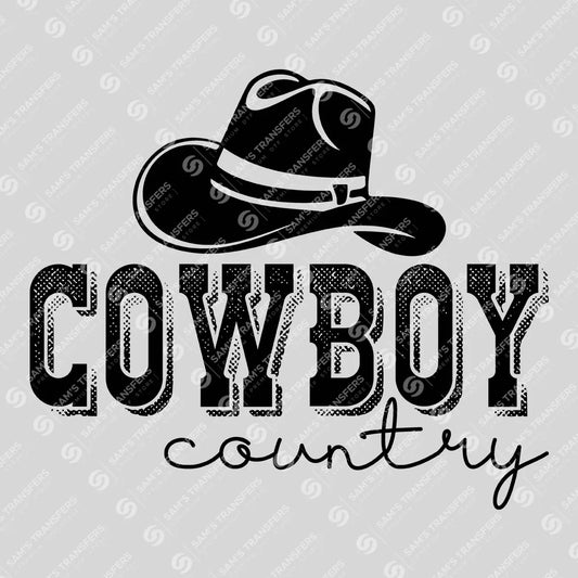Apparel featuring a Cowboy Country-themed DTF transfer.