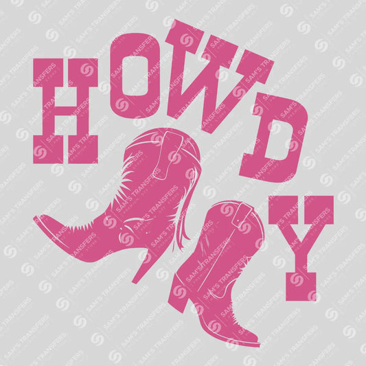Apparel featuring a Howdy-themed DTF transfer.