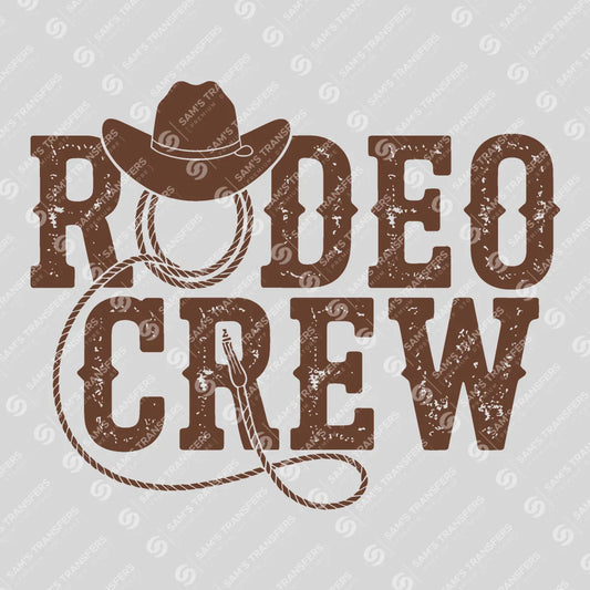 Apparel featuring a Rodeo Crew-themed DTF transfer.