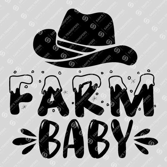 Apparel featuring a Farm Baby-themed DTF transfer.