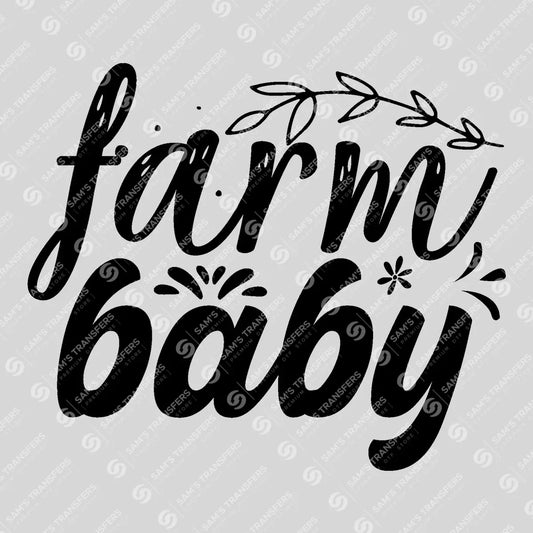 Apparel featuring a Farm Baby-themed DTF transfer.