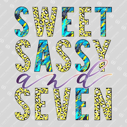 Apparel featuring a Sweet Sassy and Seven-themed DTF transfer.