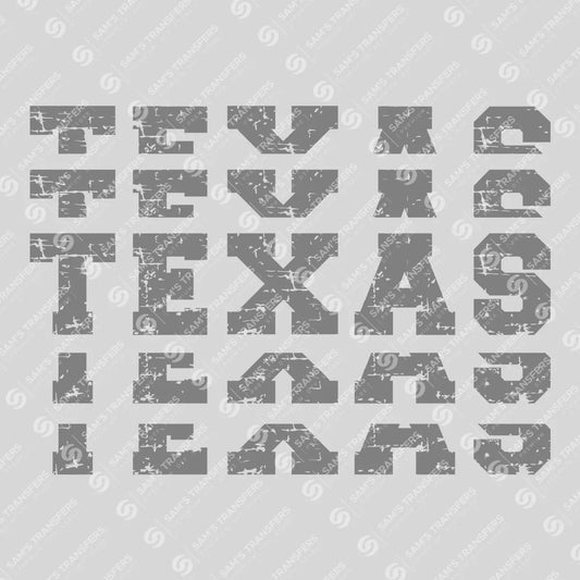 Apparel featuring a Texas-themed DTF transfer.