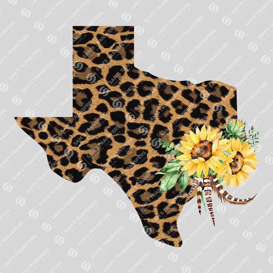 Texas Leopard Sunflower Ready-to-Press DTF Transfer | SAT08864