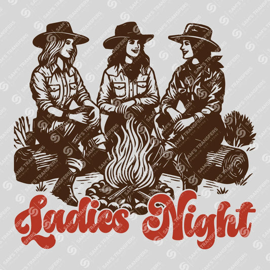 Apparel featuring a Ladies Night-themed DTF transfer.