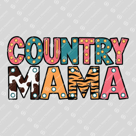 Apparel featuring a Country Mama Doodle-themed DTF transfer.