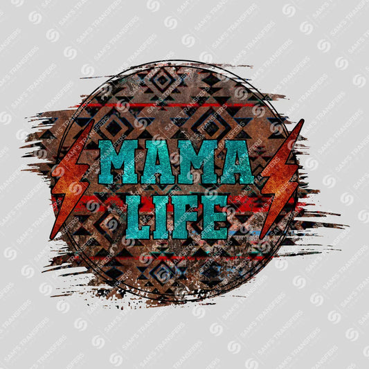 Apparel featuring a Mama Life-themed DTF transfer.