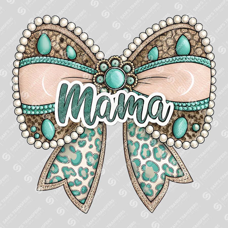 Mama Pearl Bow Ready-to-Press DTF Transfer | SAT09045