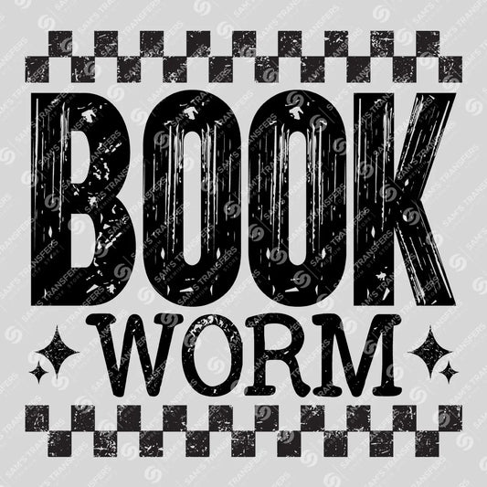 Apparel featuring a Book Worm-themed DTF transfer.