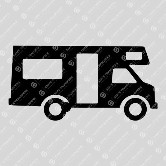 Apparel featuring a Motorhome Silhouette-themed DTF transfer.