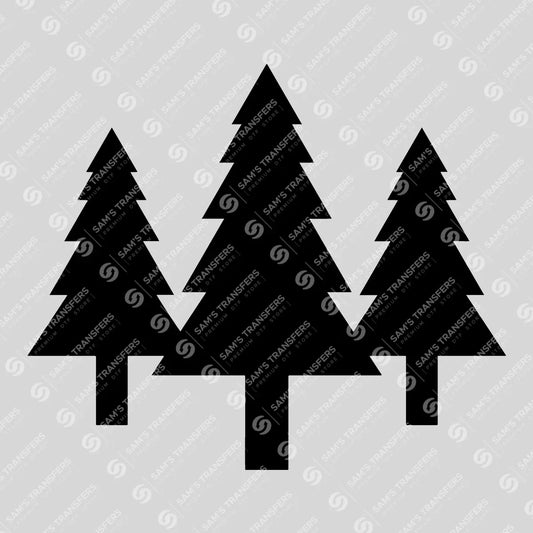 Apparel featuring a Three Pine Trees-themed DTF transfer.