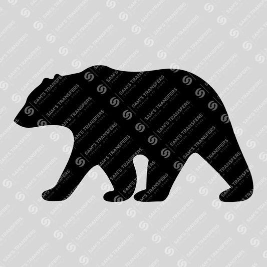 Apparel featuring a Walking Bear-themed DTF transfer.