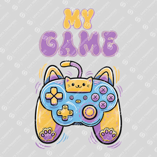 Apparel featuring a My Game-themed DTF transfer.