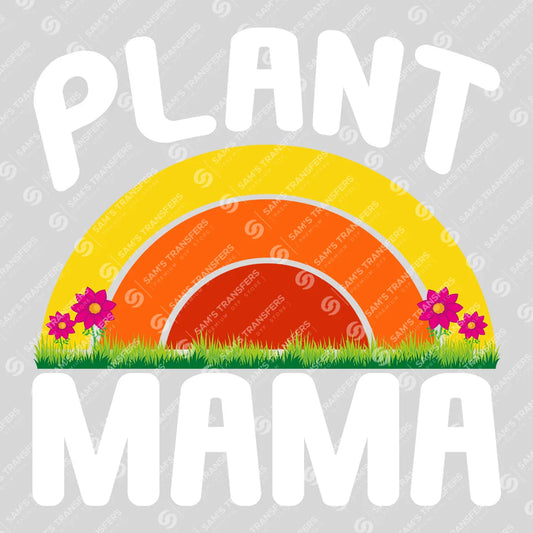 Apparel featuring a Plant Mama Rainbow-themed DTF transfer.