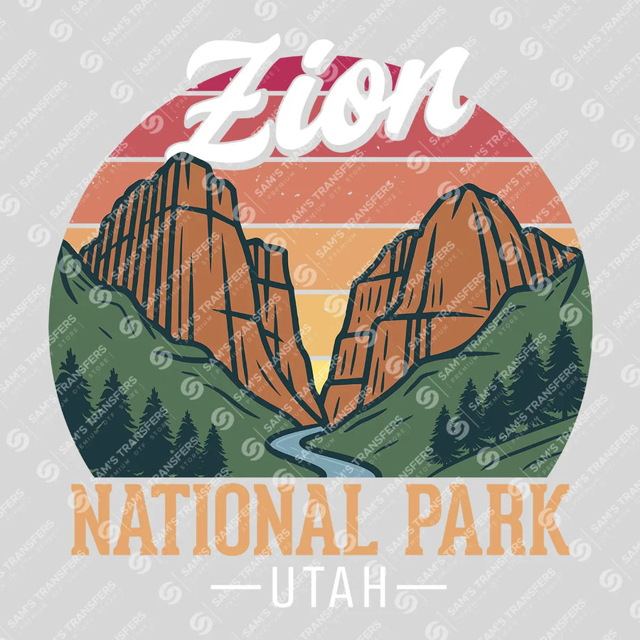 Zion National Park Retro Ready-to-Press DTF Transfer | SAT09755