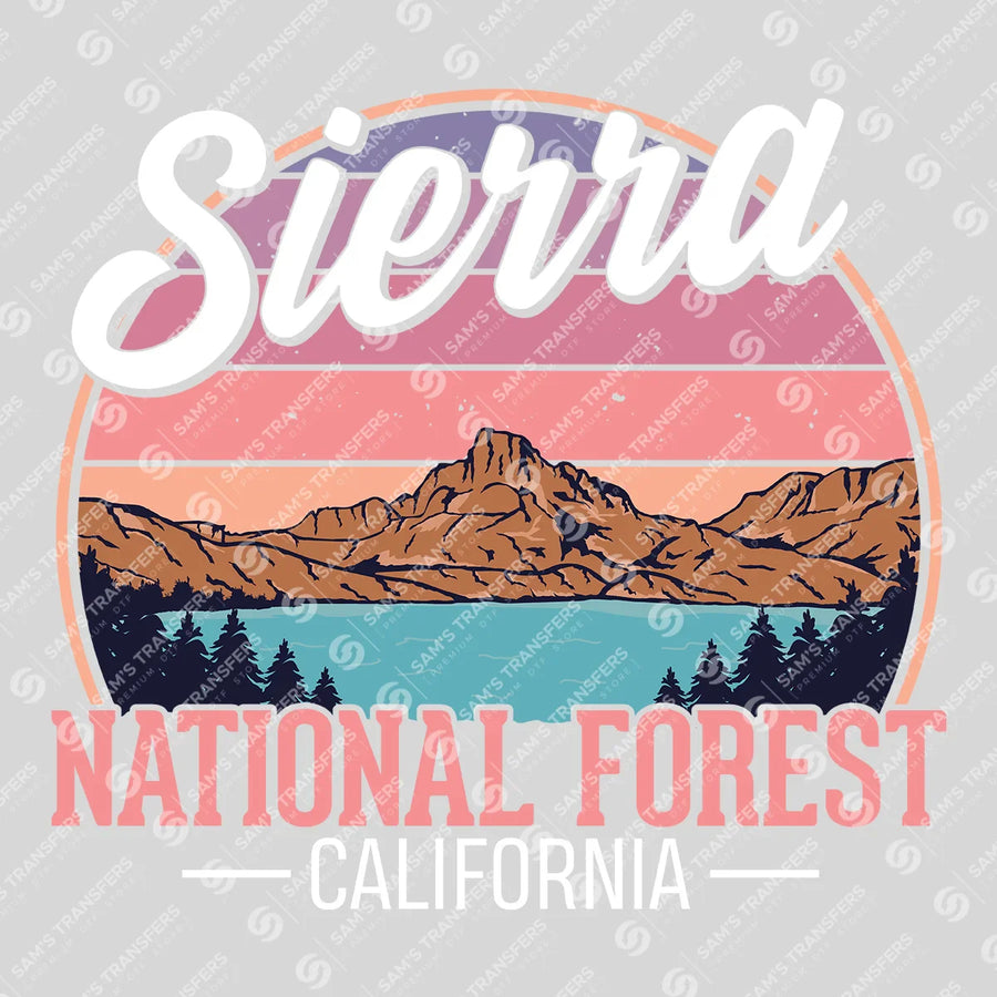 Sierra National Forest Retro Ready-to-Press DTF Transfer | SAT09757