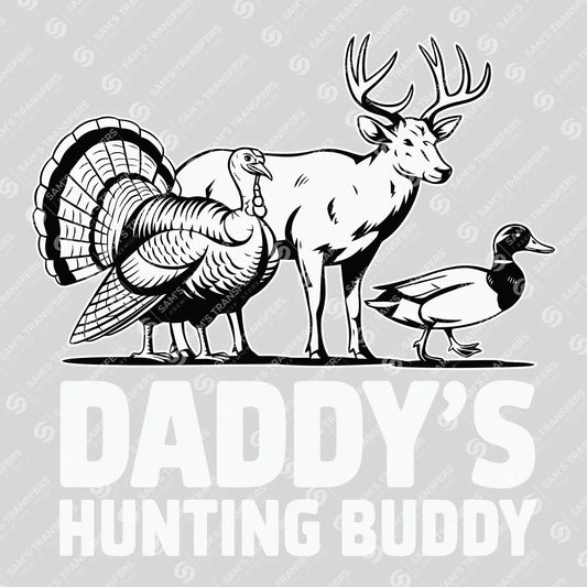 Apparel featuring a Daddy's Hunting Buddy Animals-themed DTF transfer.