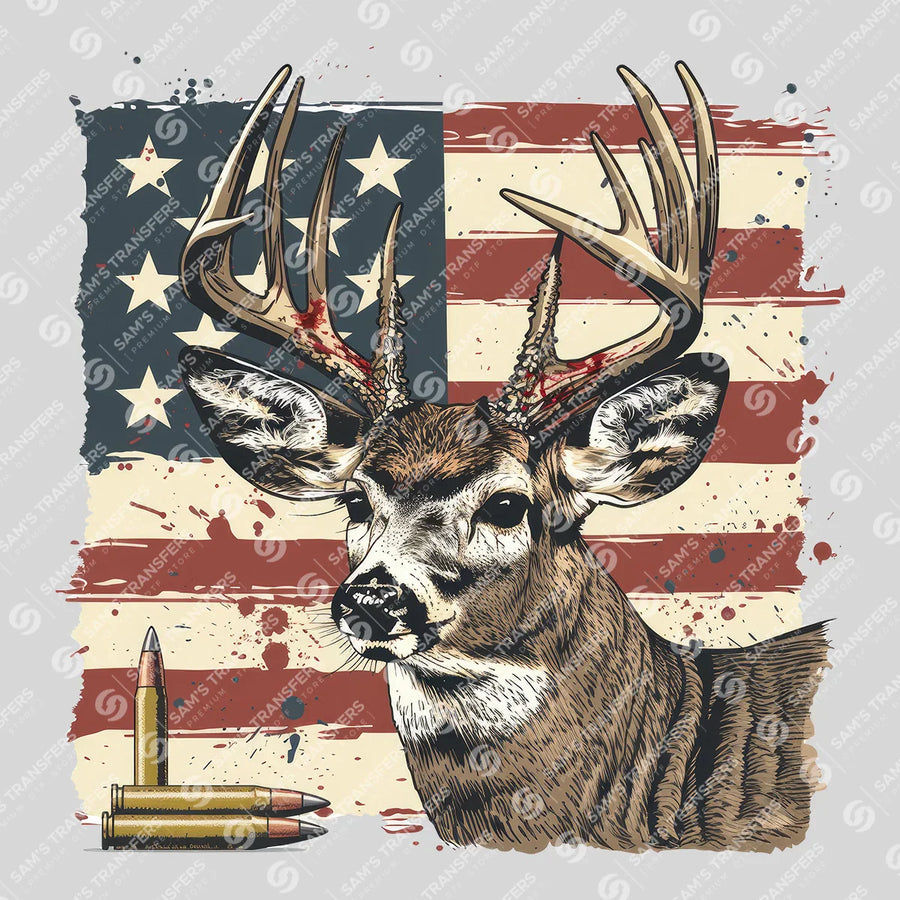 American Hunting Buck Ready-to-Press DTF Transfer | SAT09824