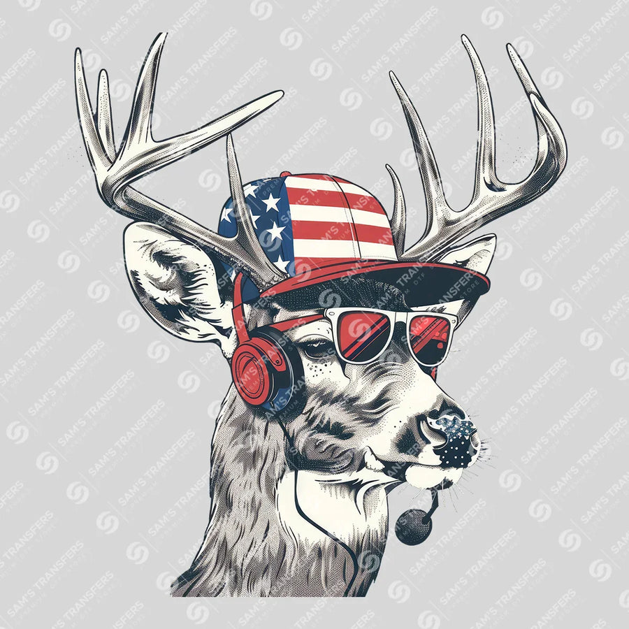 Cool American Deer Ready-to-Press DTF Transfer | SAT09832