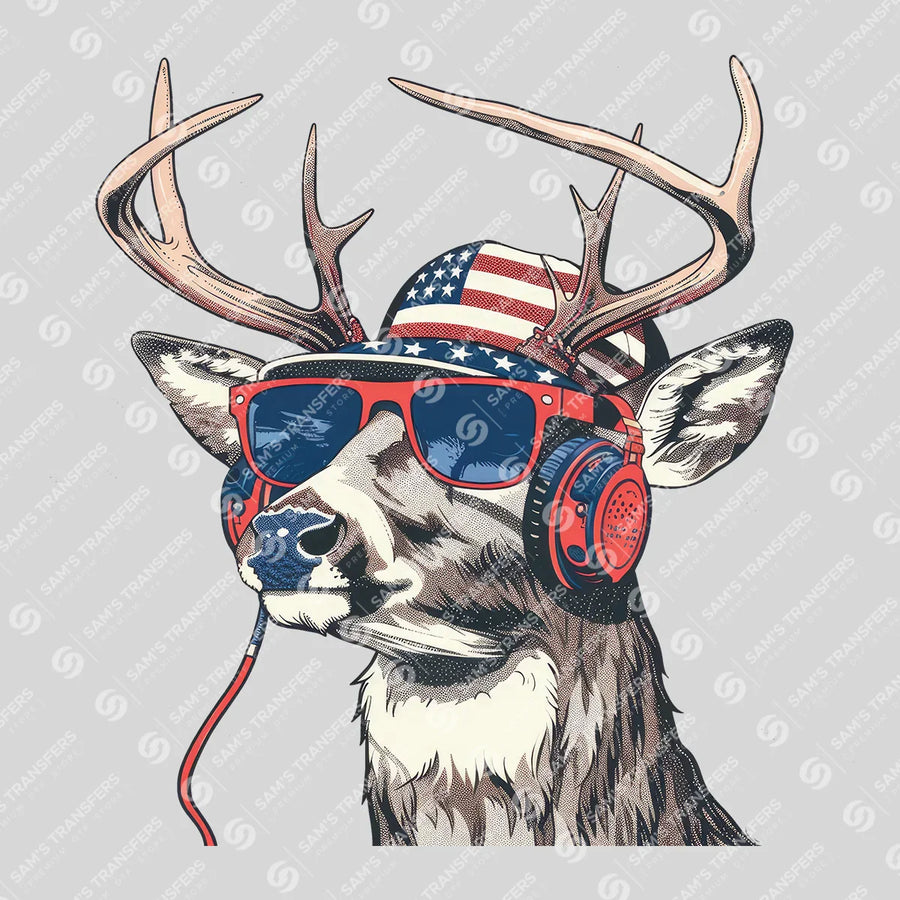 Cool Patriotic Buck Ready-to-Press DTF Transfer | SAT09834