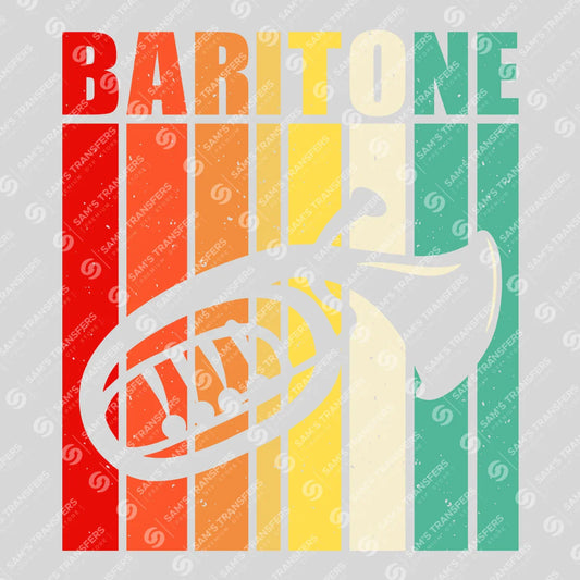 Apparel featuring a Baritone Retro Stripes-themed DTF transfer.