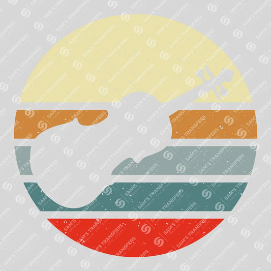 Apparel featuring a Retro Guitar Sunset-themed DTF transfer.