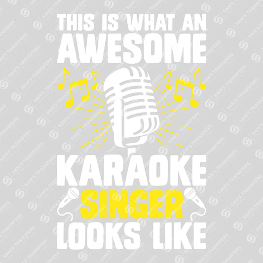 Apparel featuring a Awesome Karaoke Singer-themed DTF transfer.