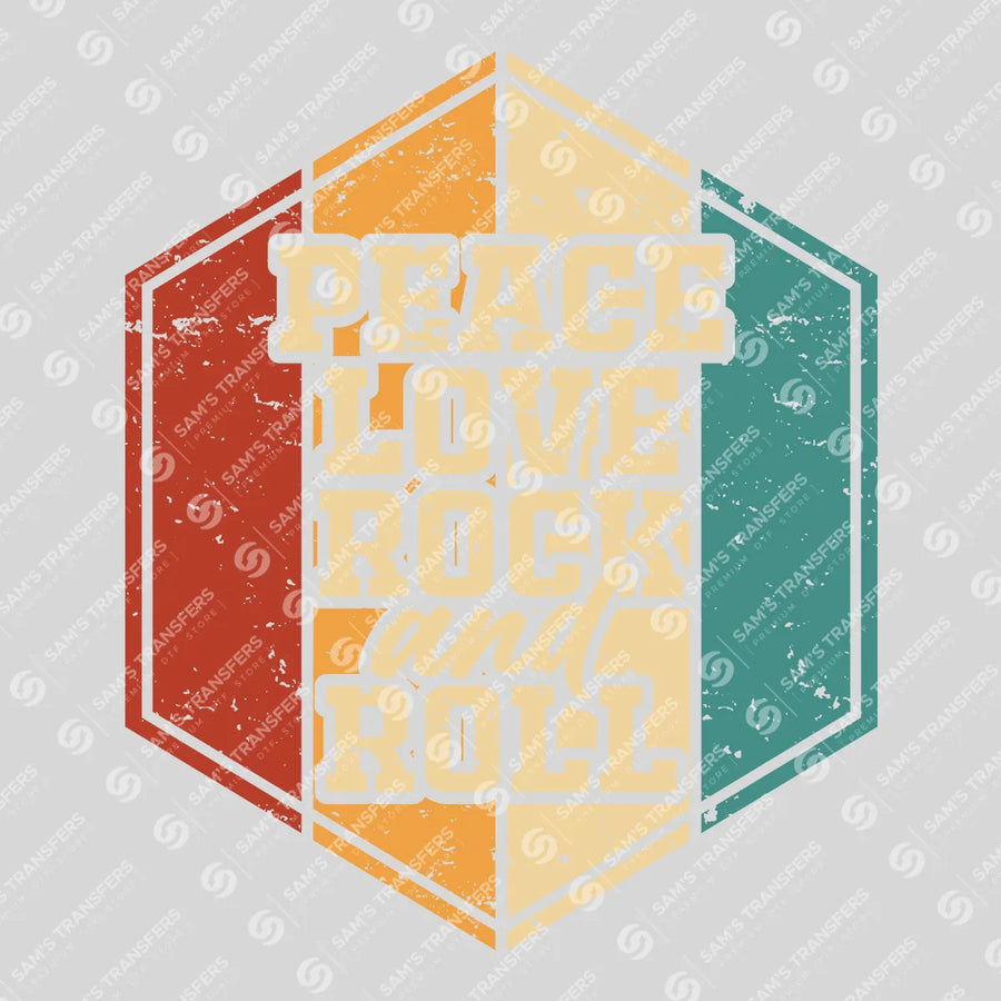 Peace Love Rock And Roll Ready-to-Press DTF Transfer | SAT09980