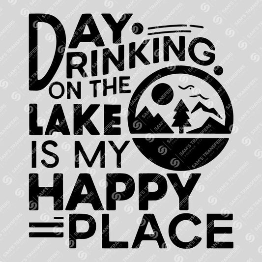 Apparel featuring a Day Drinking On The Lake-themed DTF transfer.