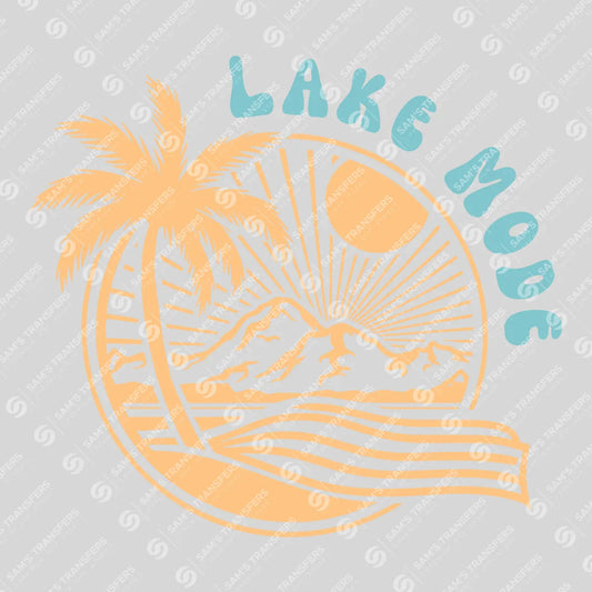 Apparel featuring a Lake Mode Pastel-themed DTF transfer.