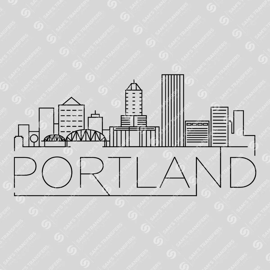 Portland Skyline Ready-to-Press DTF Transfer | SAT10073