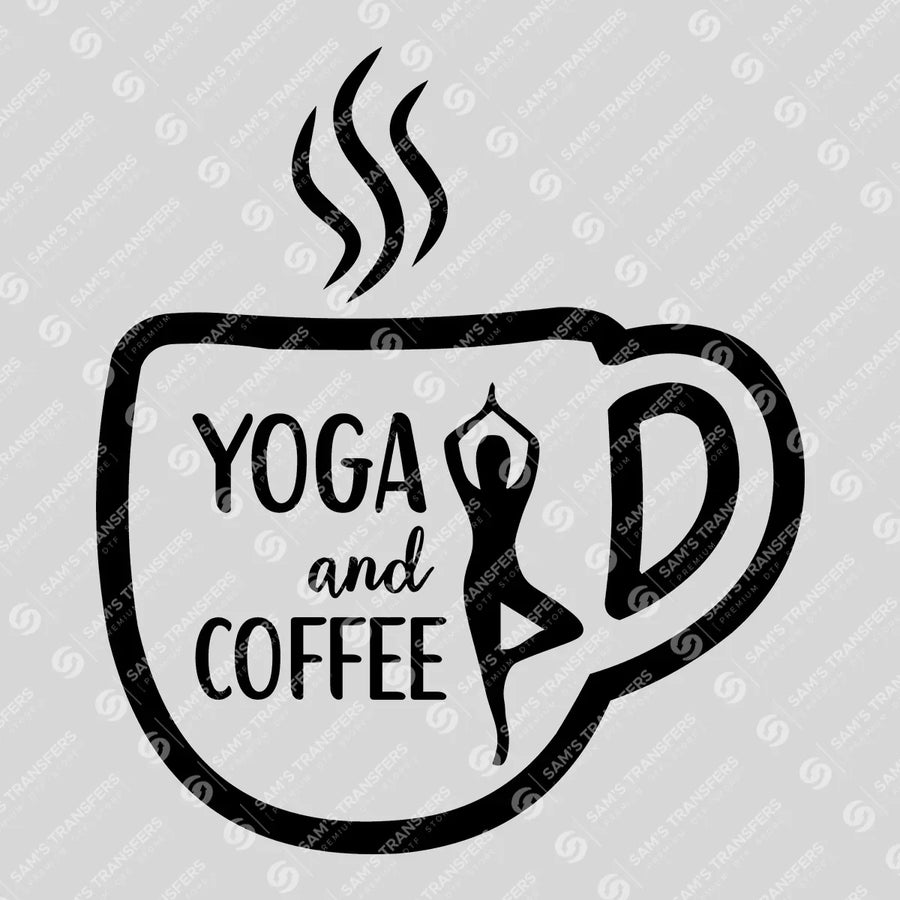 Yoga And Coffee Mug Ready-to-Press DTF Transfer | SAT10142