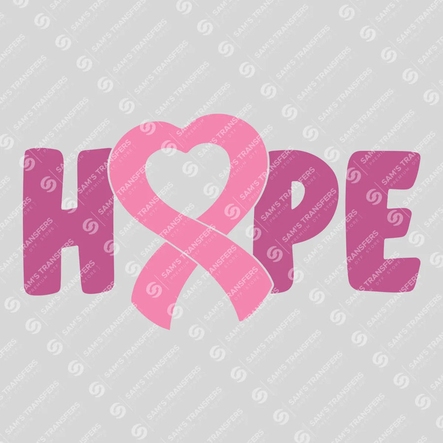 Hope Pink Ribbon Ready-to-Press DTF Transfer | SAT10341