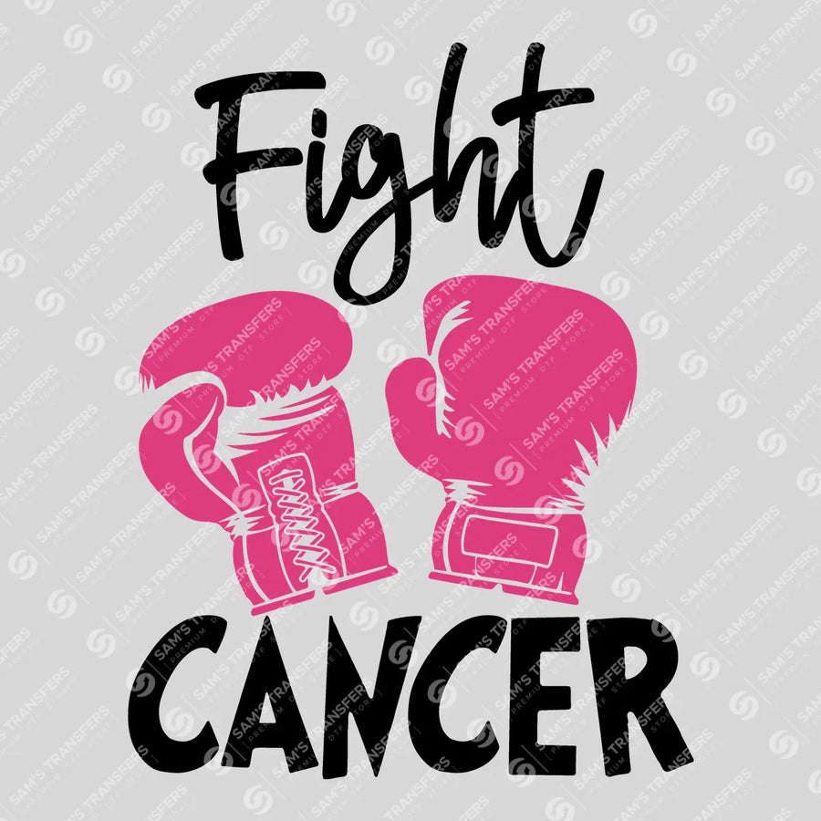 Fight Cancer Boxing Gloves Ready-to-Press DTF Transfer | SAT10374