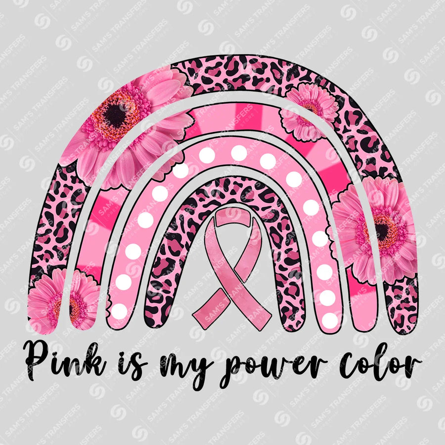Pink Ribbon Rainbow Ready-to-Press DTF Transfer | SAT10440
