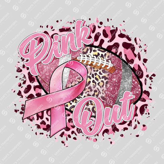 Apparel featuring a Pink Out Football-themed DTF transfer.