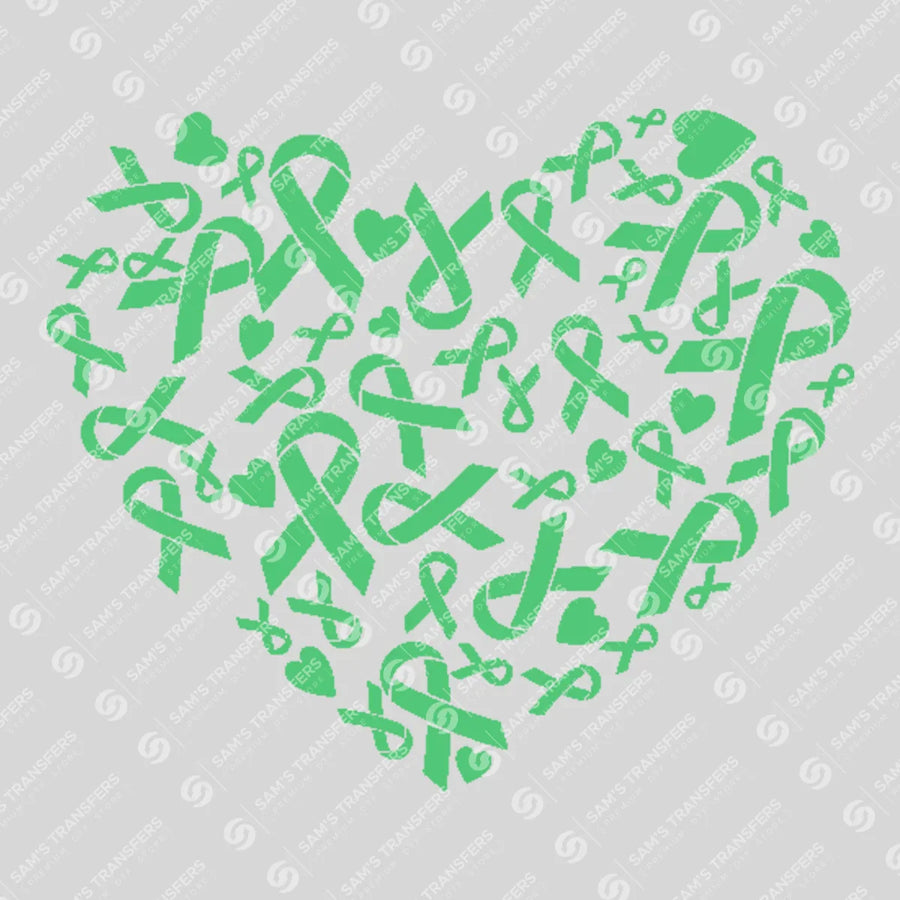 Awareness Ribbon Heart Ready-to-Press DTF Transfer | SAT10518