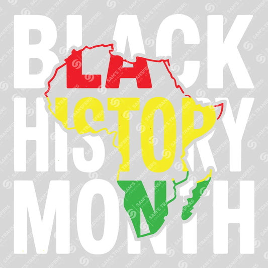 Apparel featuring a Black History Month-themed DTF transfer.