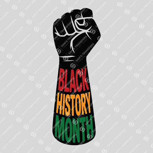 Apparel featuring a Black History Month-themed DTF transfer.