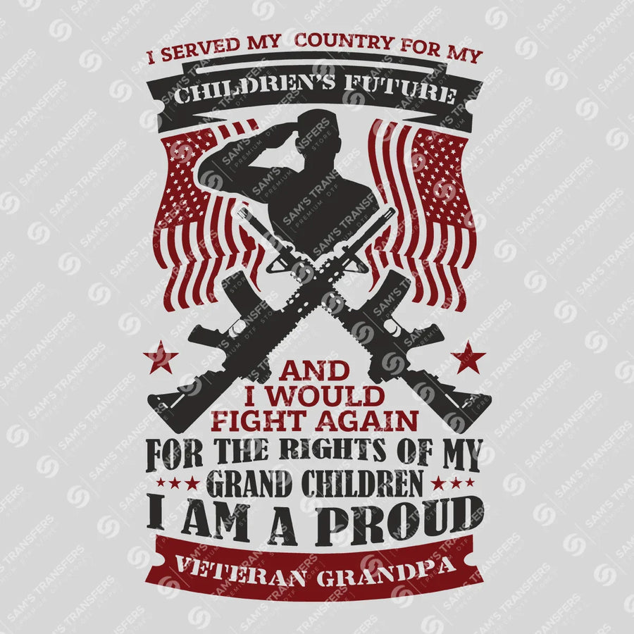 Proud Veteran Grandpa Ready-to-Press DTF Transfer | SAT11063