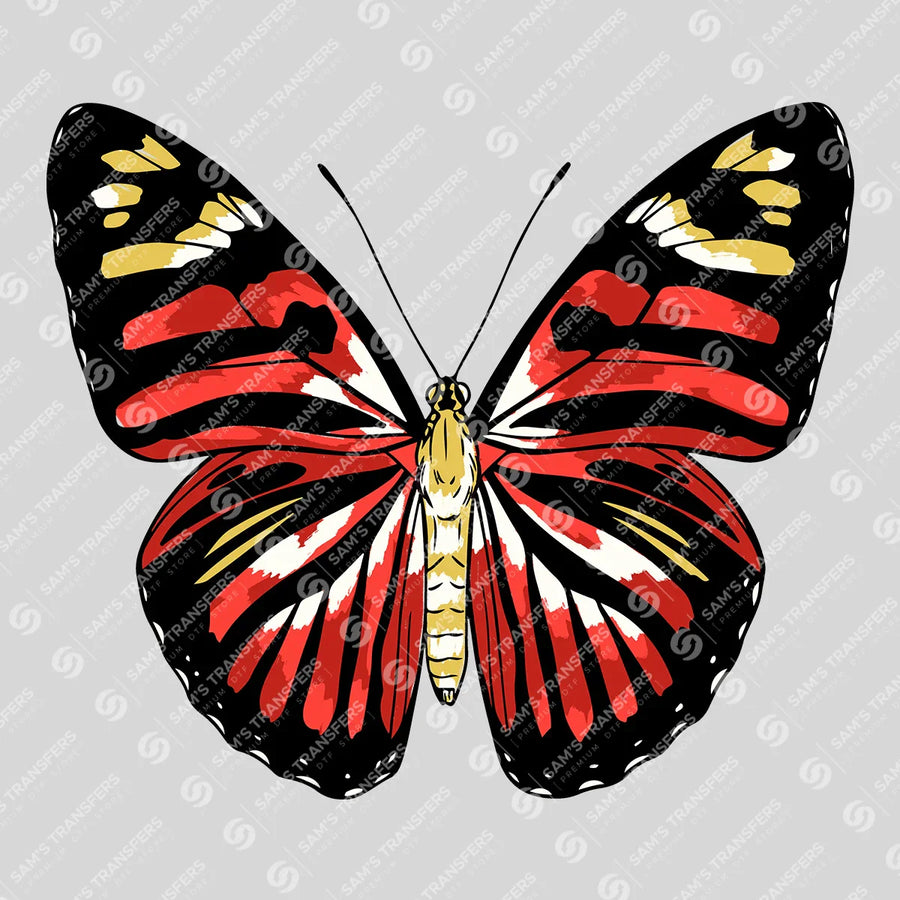 Red And Gold Butterfly Ready-to-Press DTF Transfer | SAT11091