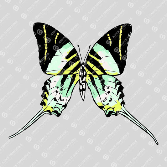Apparel featuring a Green Swallowtail Butterfly-themed DTF transfer.