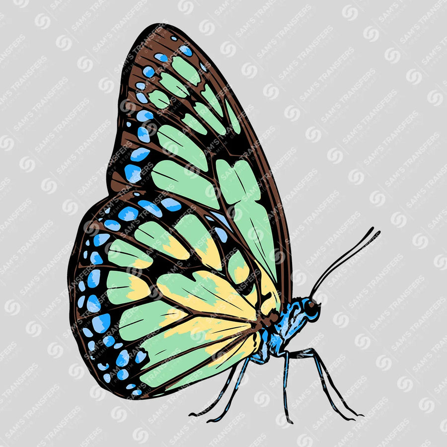 Green And Blue Butterfly Ready-to-Press DTF Transfer | SAT11095