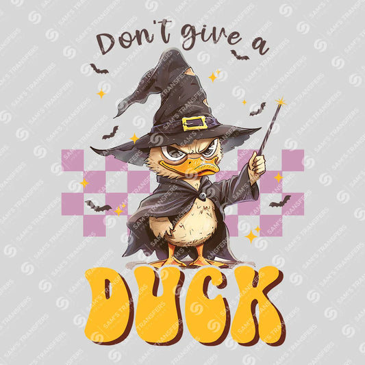 Apparel featuring a Don't Give A Duck-themed DTF transfer.