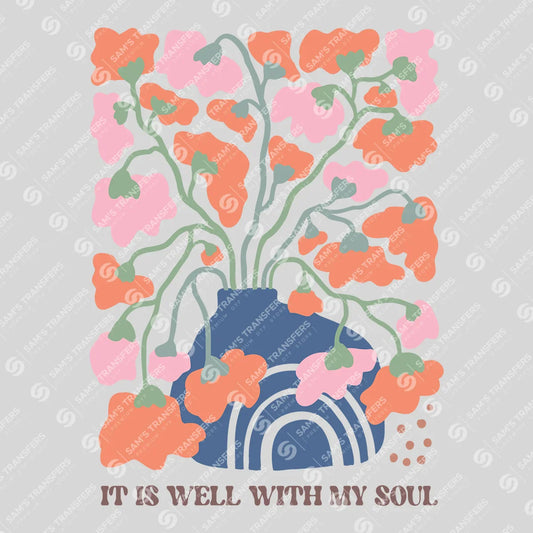 Apparel featuring a It Is Well With My Soul-themed DTF transfer.