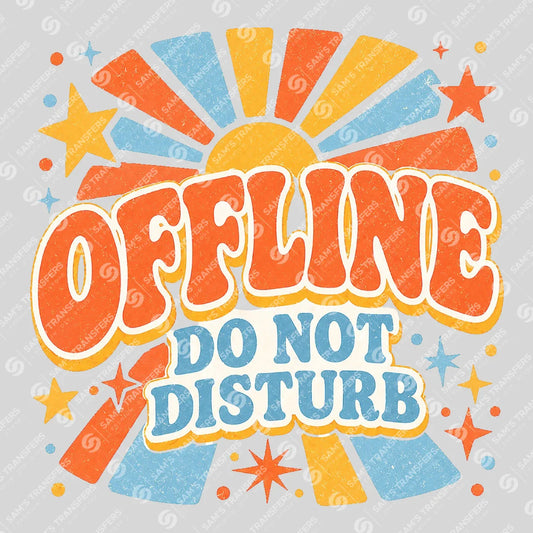Apparel featuring a Offline Do Not Disturb-themed DTF transfer.