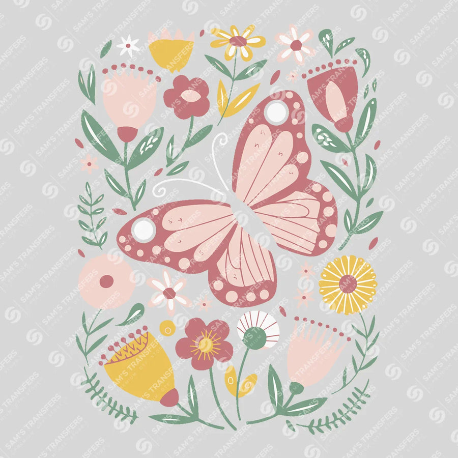 Floral Butterfly Ready-to-Press DTF Transfer | SAT11405