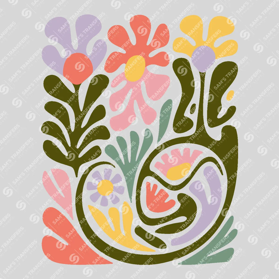 Abstract Floral Art Ready-to-Press DTF Transfer | SAT11408