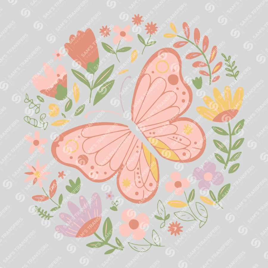 Floral Butterfly Ready-to-Press DTF Transfer | SAT11411