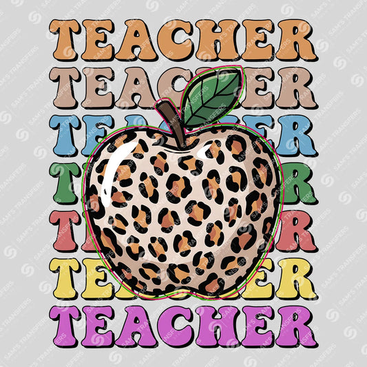 Apparel featuring a Teacher-themed DTF transfer.